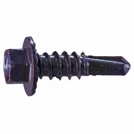 Midwest Fastener Self-Drilling Screw, #12 x 3/4 in, Brown Ruspert Steel Flange Hex Head External Hex Drive, 100 PK 54501